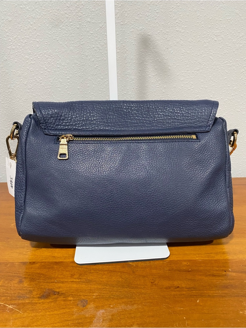 Navy Leather Shoulder Bag - Picture 6 of 13